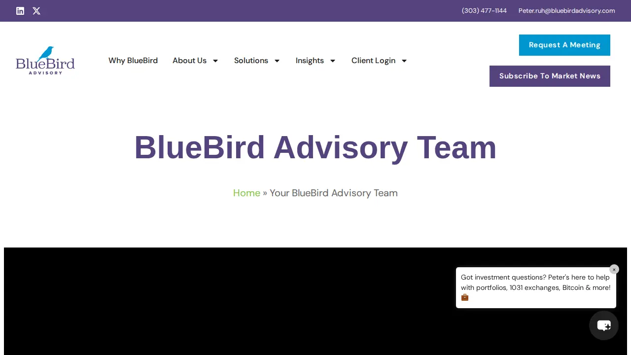 BlueBird Advisory page