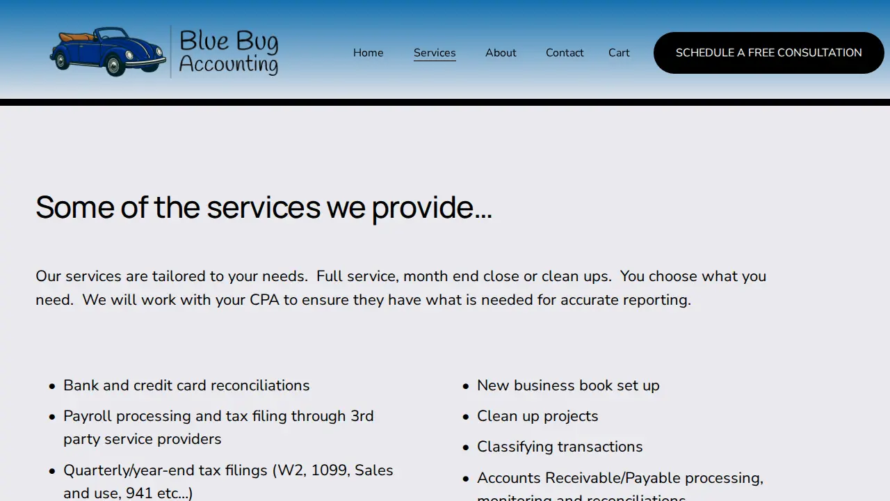 Blue Bug Accounting, LLC page