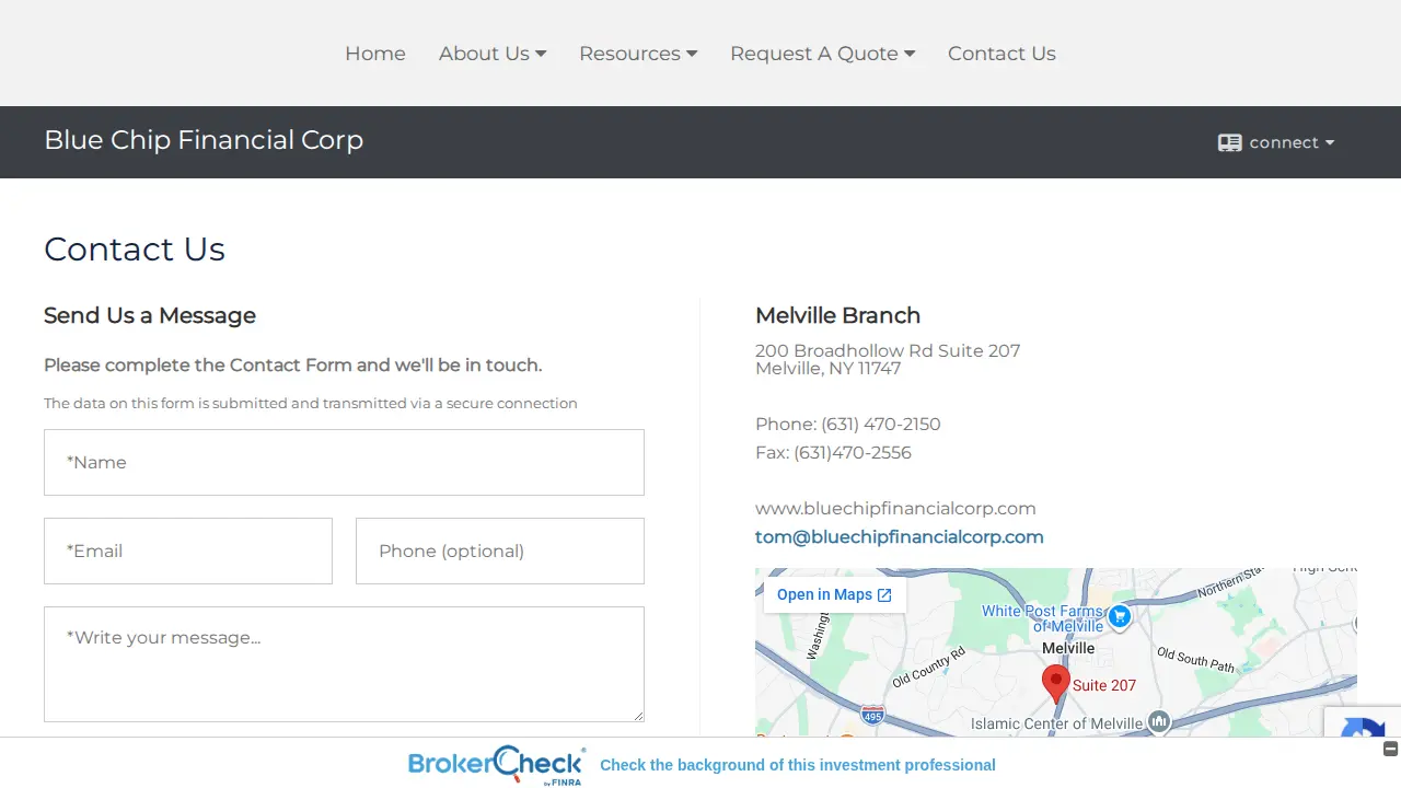 Blue Chip Financial Corp. page