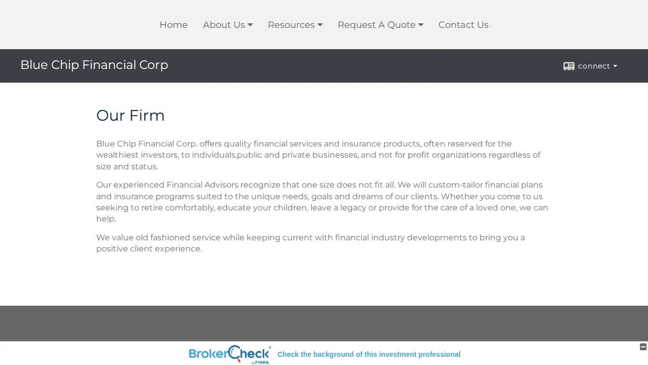 Blue Chip Financial Corp. page