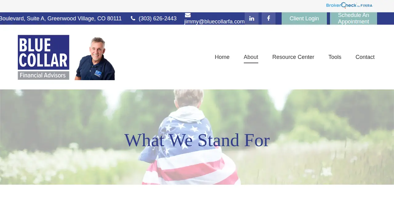 Jim Molloy Blue Collar Financial Advisors page