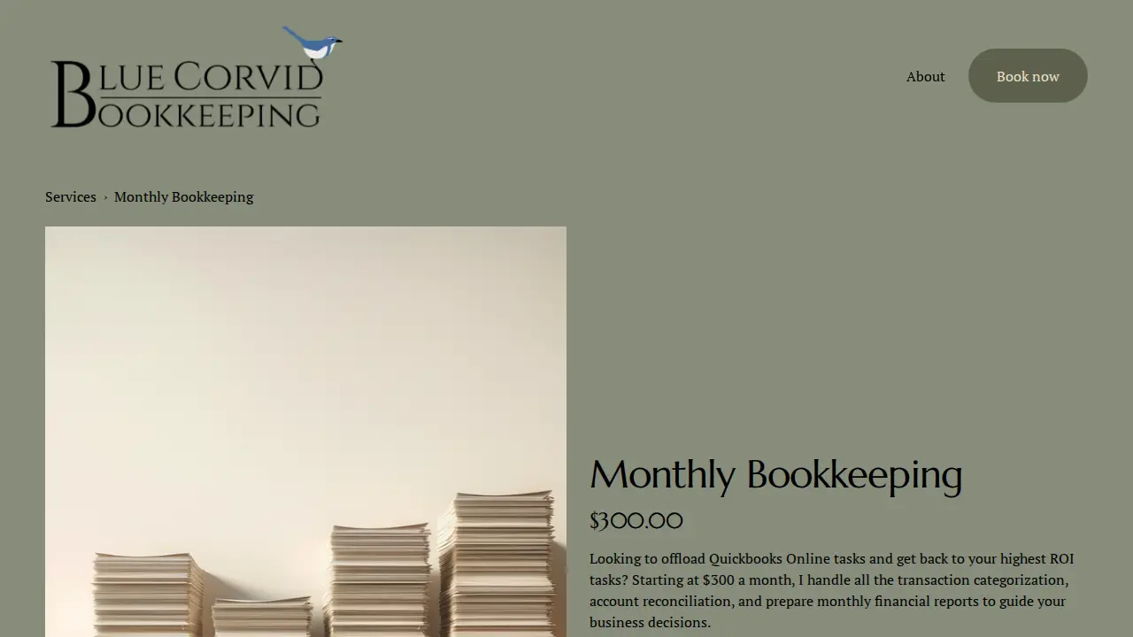 Blue Corvid Bookkeeping LLC page