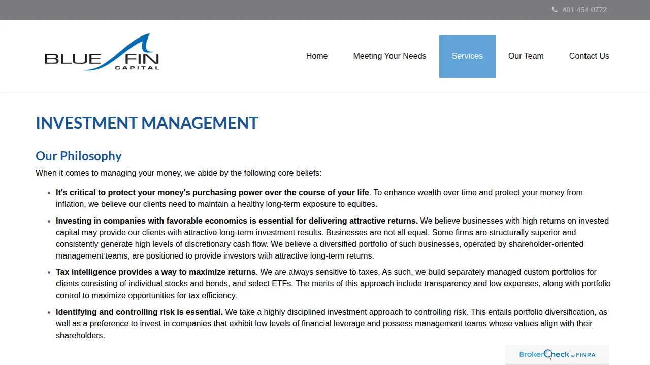 Blue Fin Capital Inc page