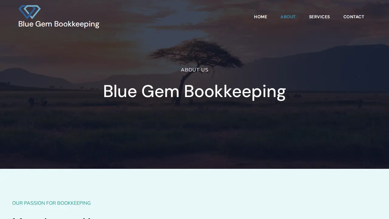 Blue Gem Bookkeeping page