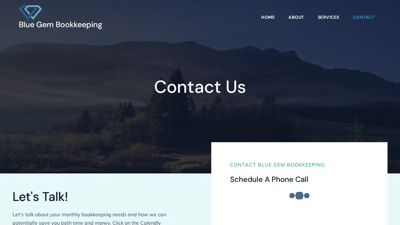 Blue Gem Bookkeeping page