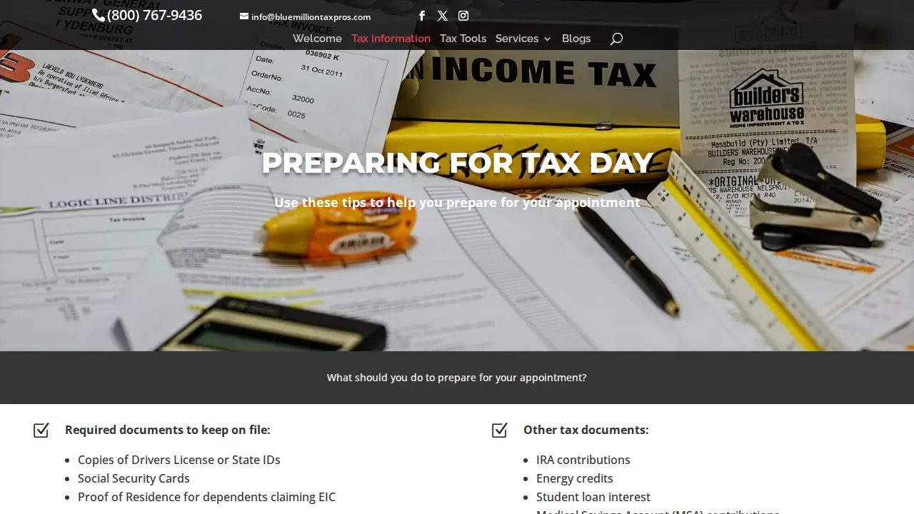 Blue Million Tax Professionals Inc page