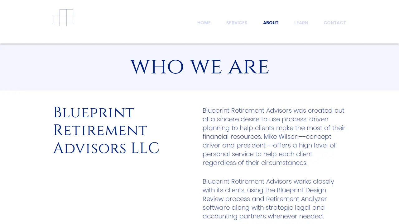Blueprint Retirement Advisors page