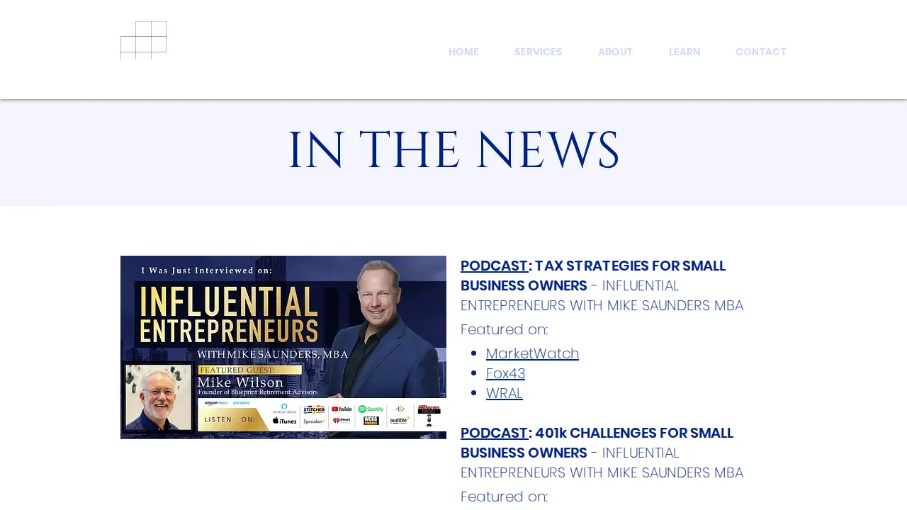 Blueprint Retirement Advisors page