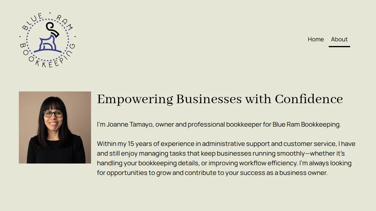 Blue Ram Bookkeeping page