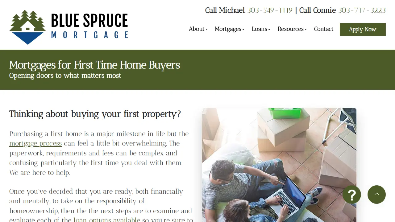 Blue Spruce Mortgage page