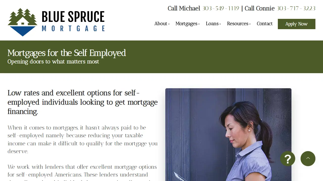 Blue Spruce Mortgage page
