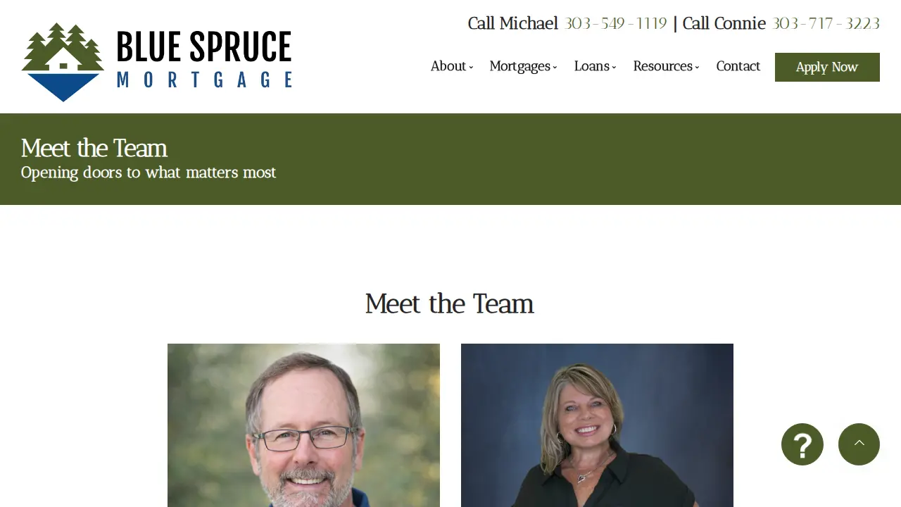 Blue Spruce Mortgage page