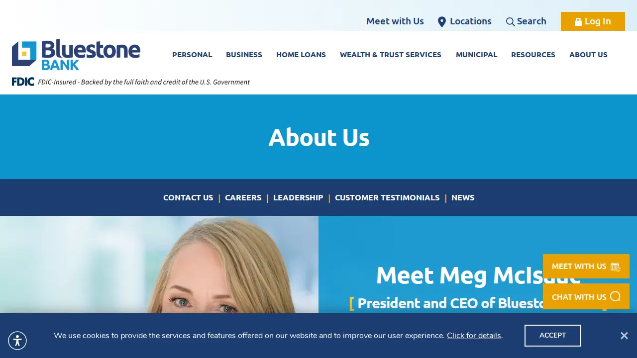 Bluestone Bank page