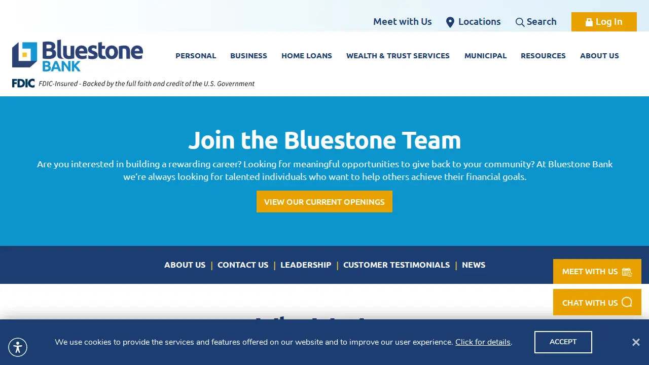 Bluestone Bank page