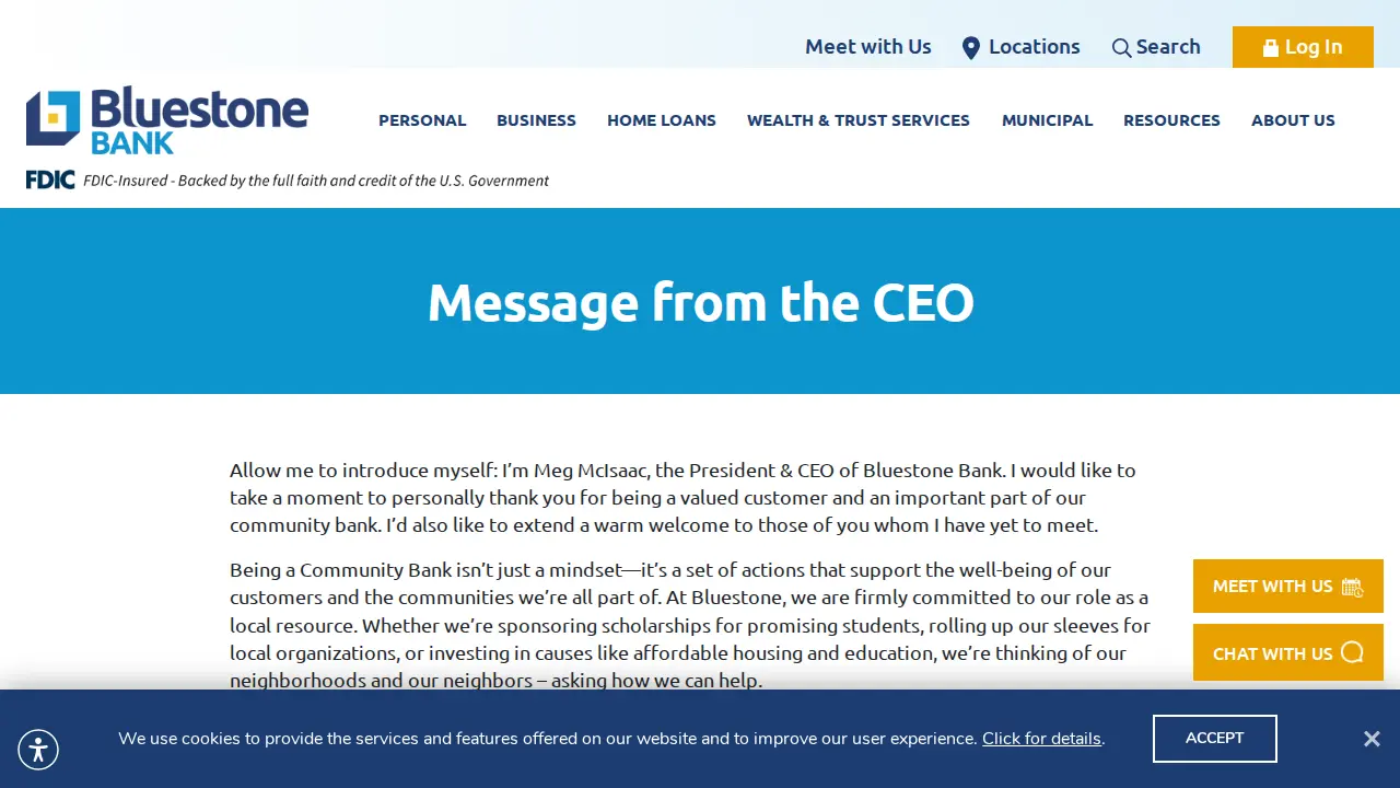 Bluestone Bank page