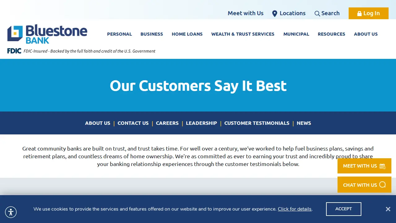 Bluestone Bank page