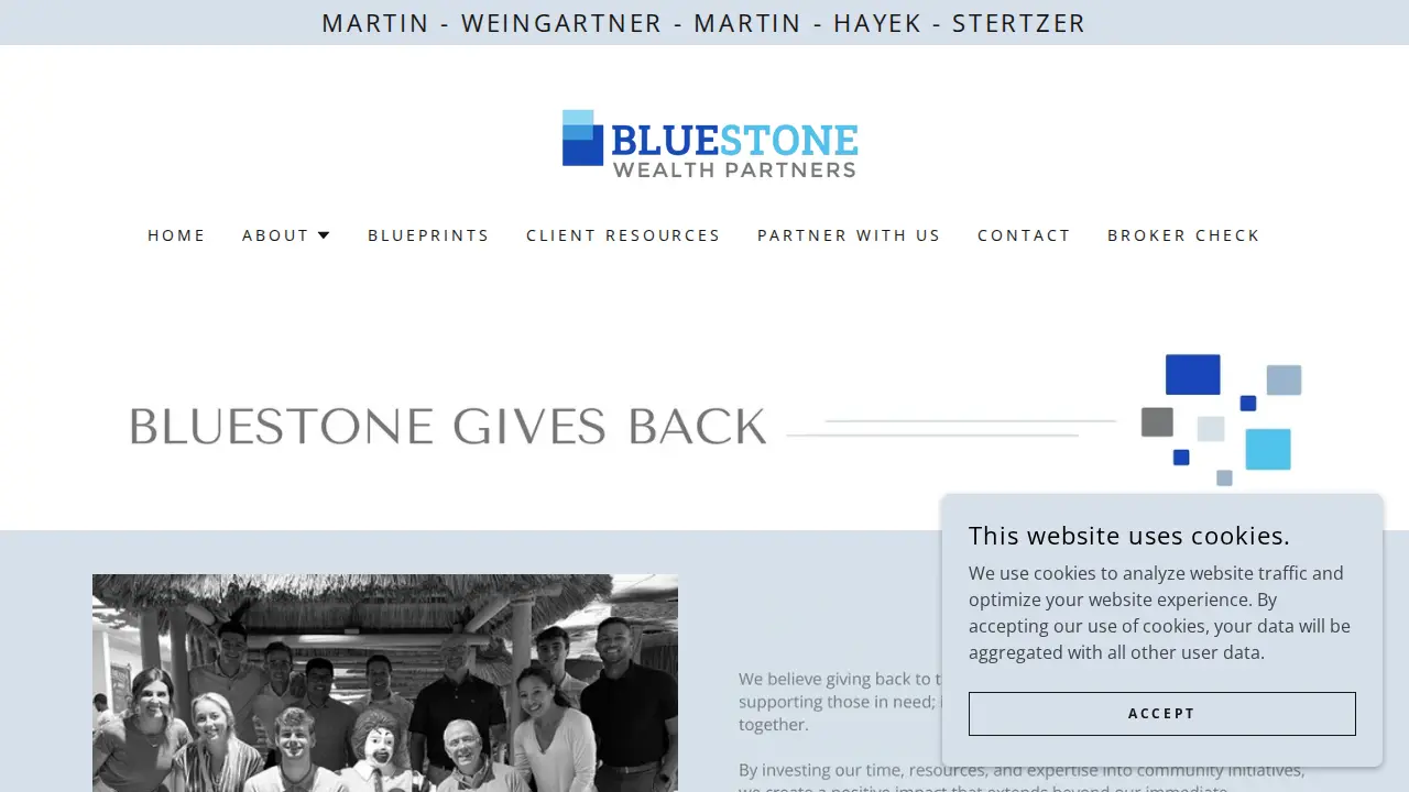 Bluestone Wealth Partners - Martin, Weingartner, Martin, Hayek & Stertzer page