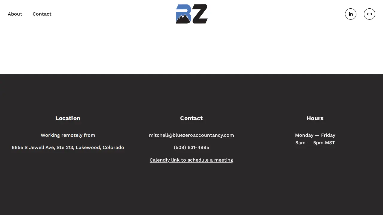 BlueZero Accountancy LLC page