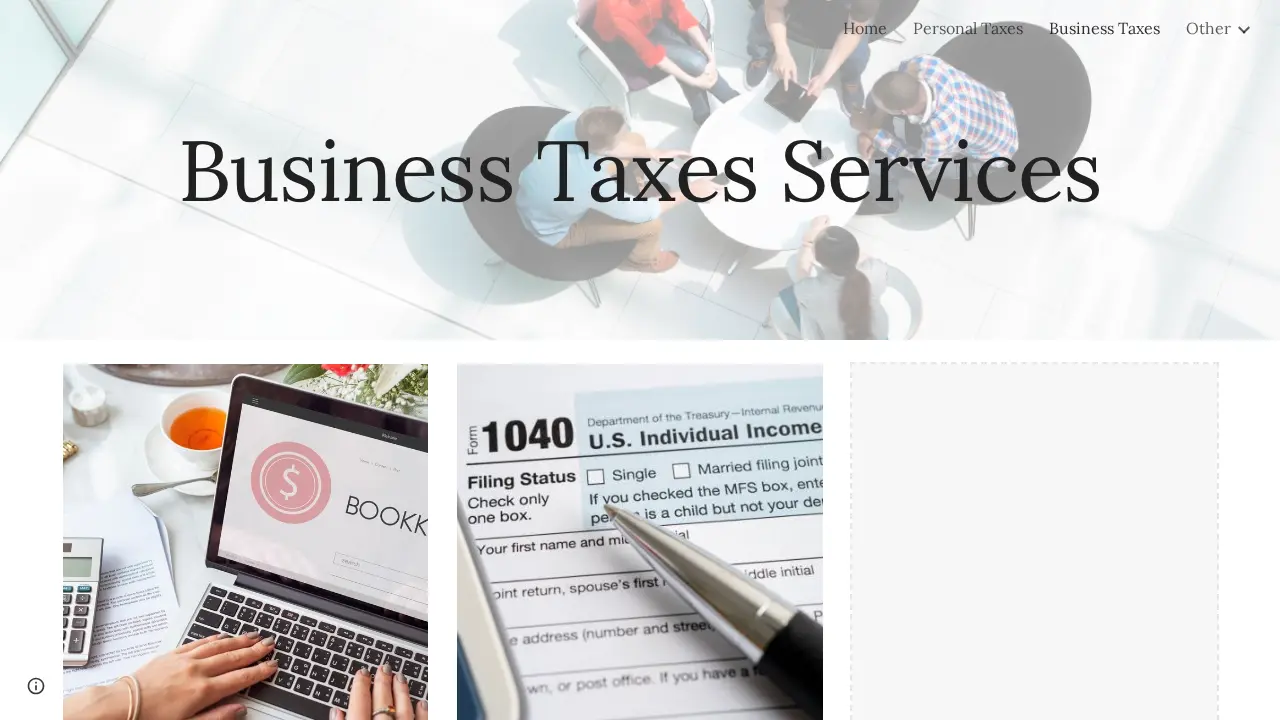 Blustone - Bookkeeping & Tax Services page