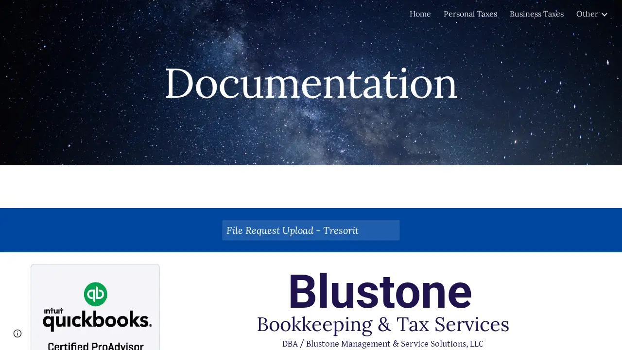 Blustone - Bookkeeping & Tax Services page