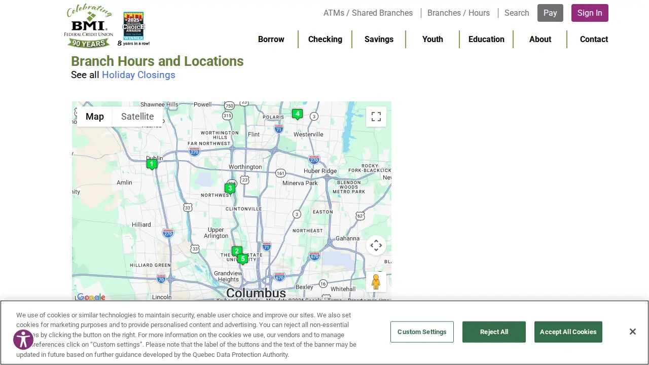 BMI Federal Credit Union page