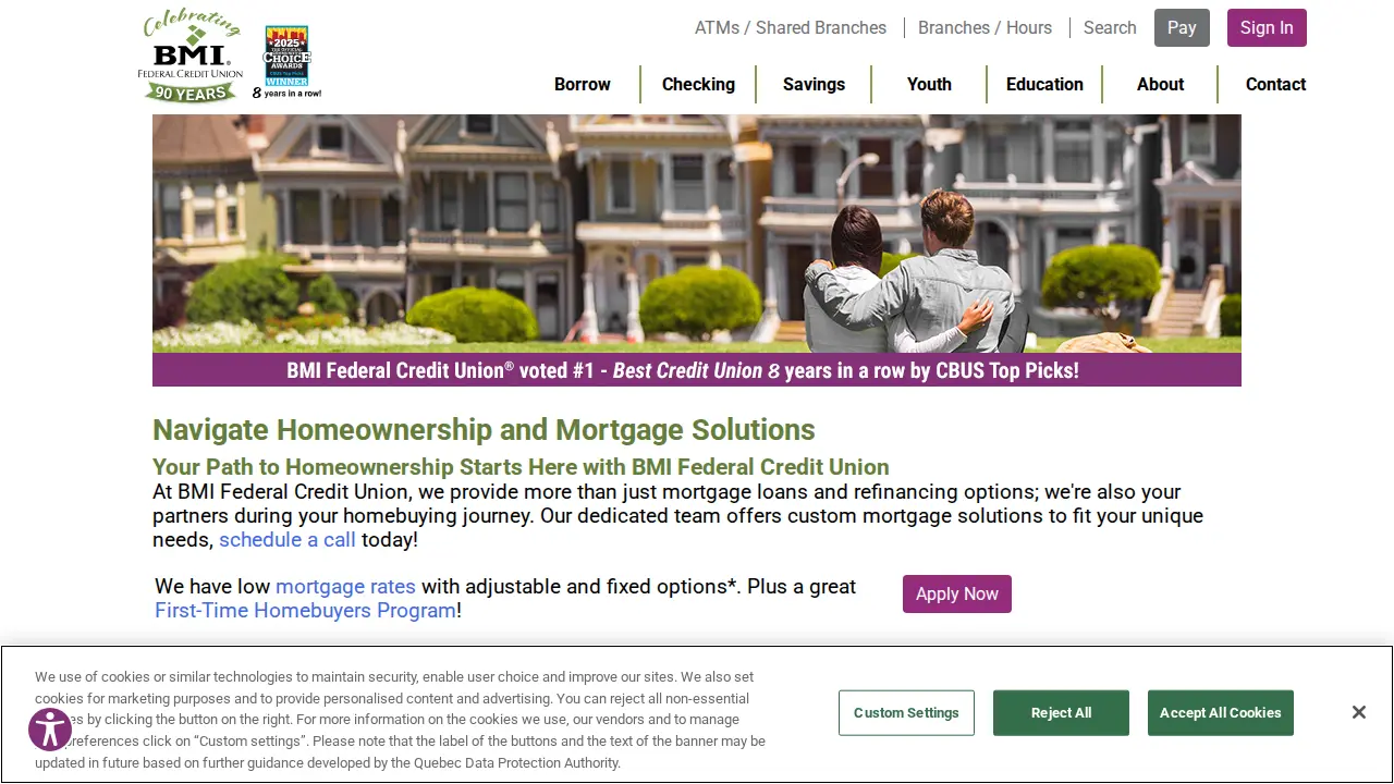 BMI Federal Credit Union page