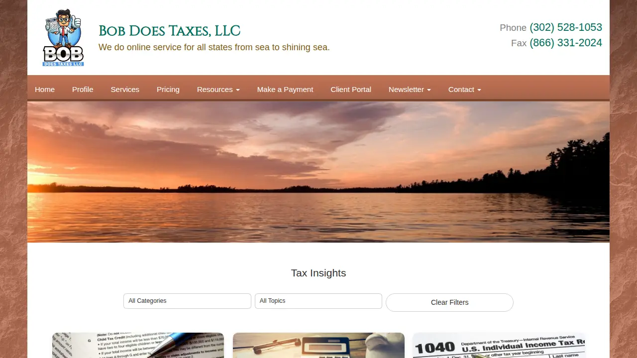 Bob Does Taxes page