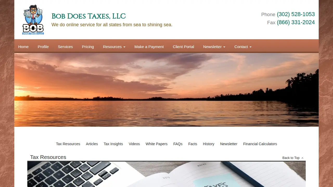 Bob Does Taxes page