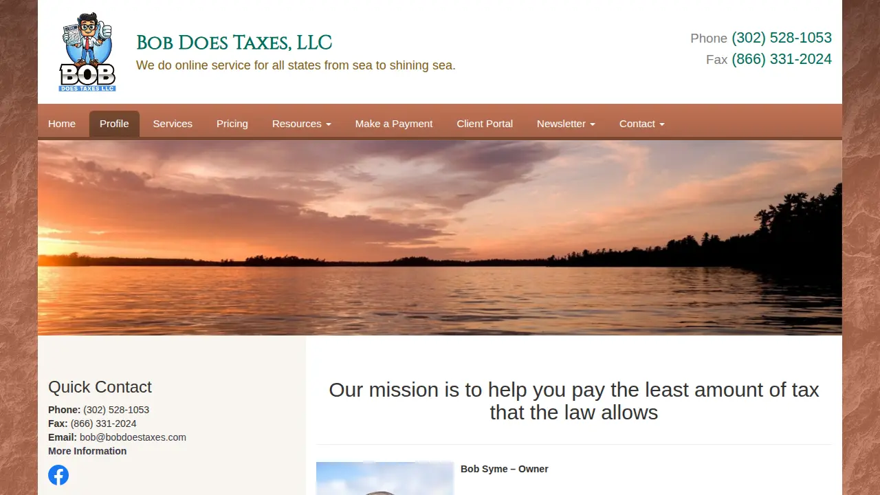 Bob Does Taxes page