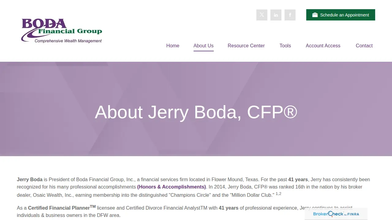 Boda Financial Group, Inc. page