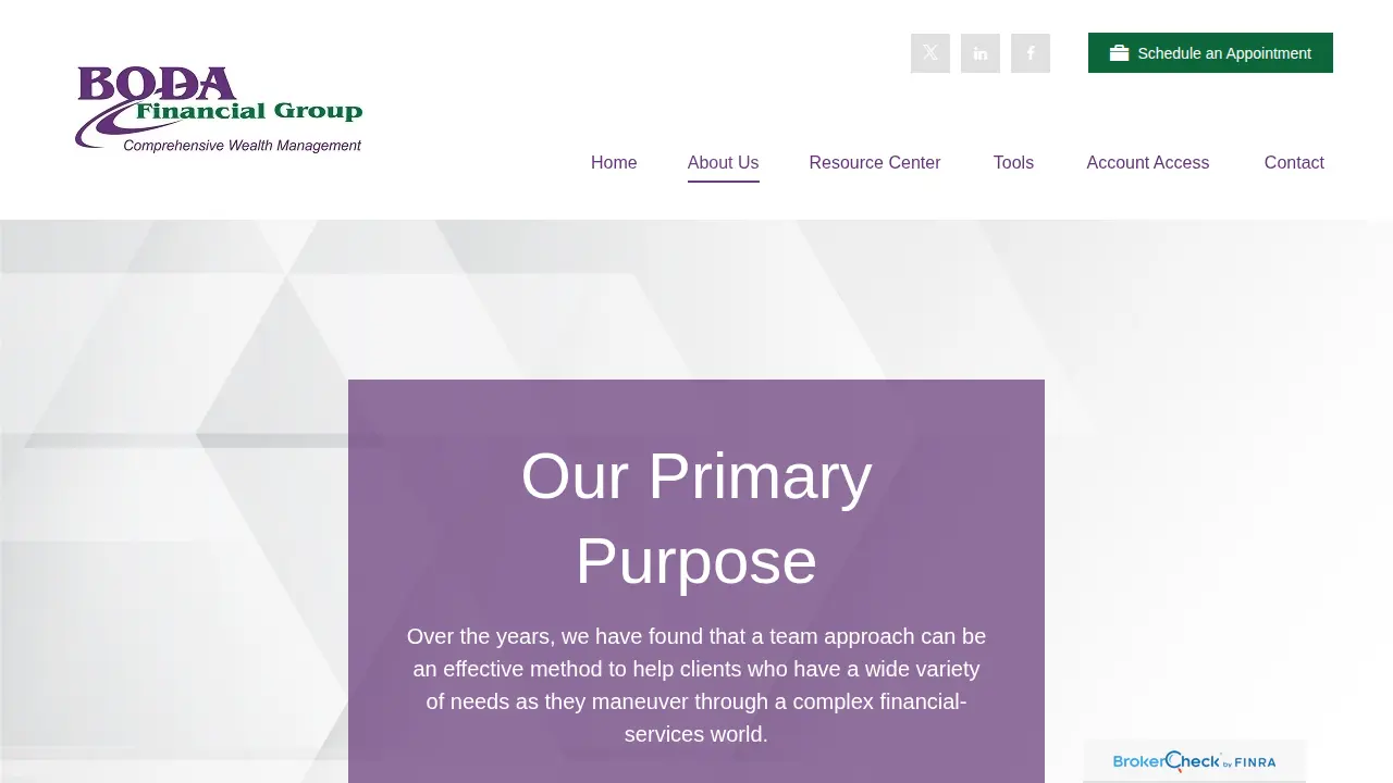 Boda Financial Group, Inc. page
