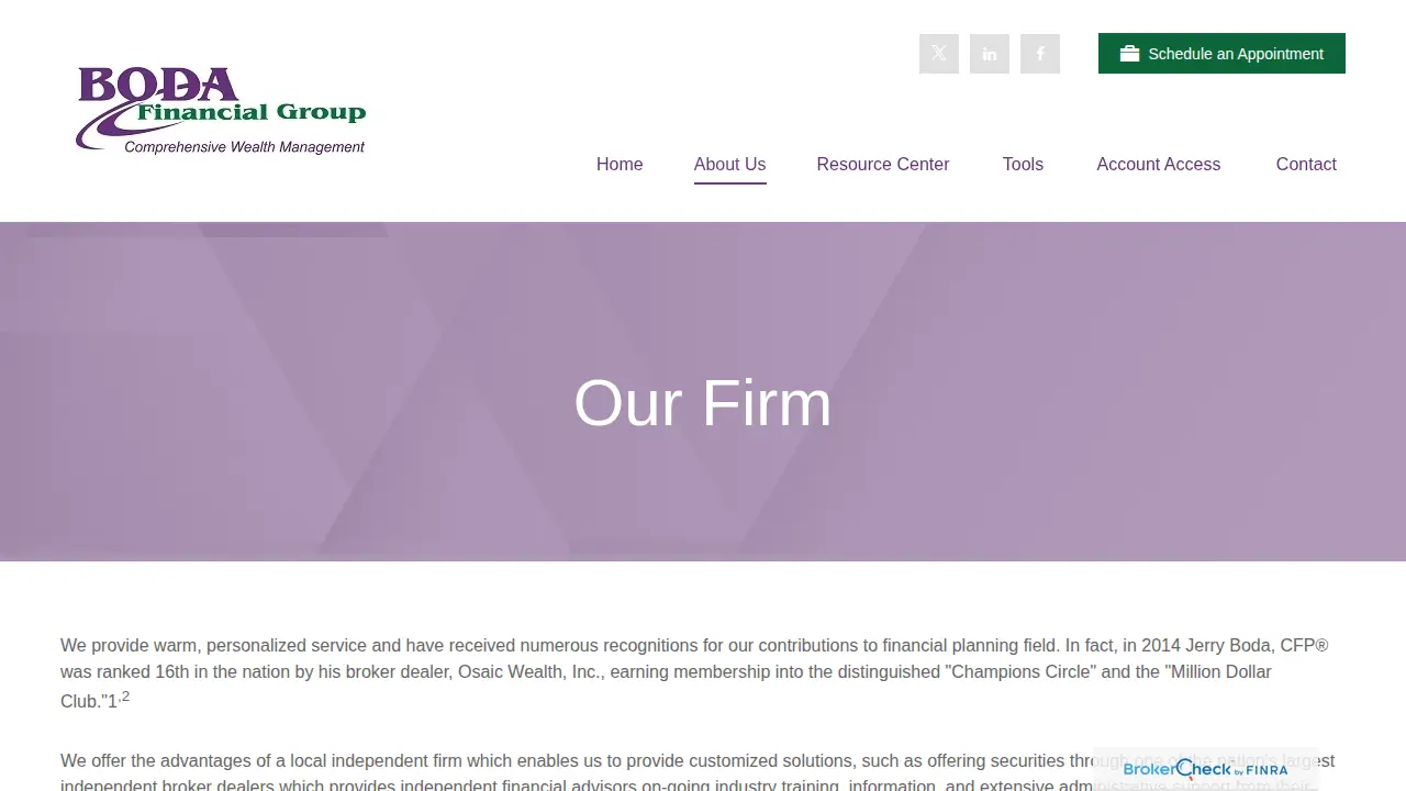 Boda Financial Group, Inc. page