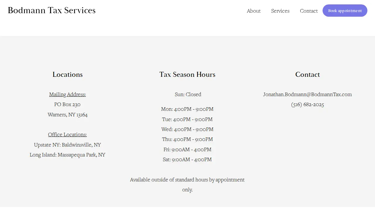 Bodmann Tax Services page