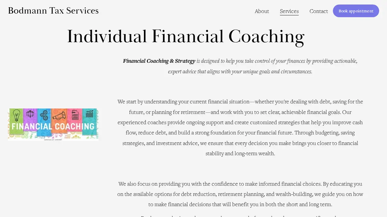 Bodmann Tax Services page