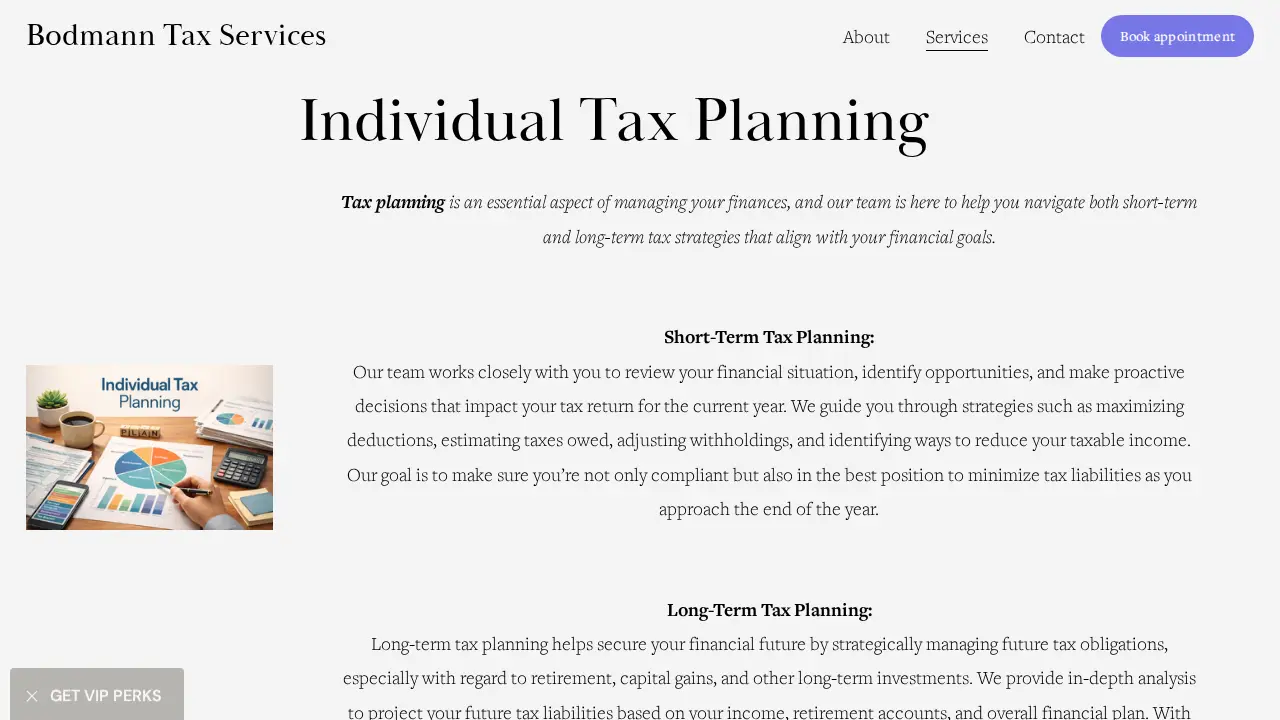 Bodmann Tax Services page