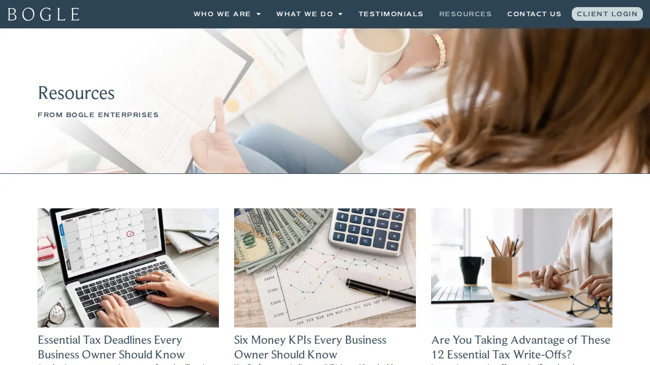 Bogle Enterprises page