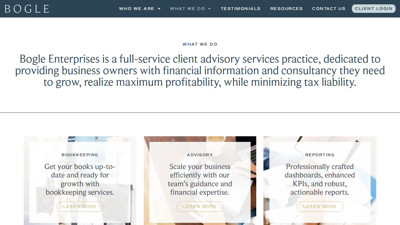 Bogle Enterprises page