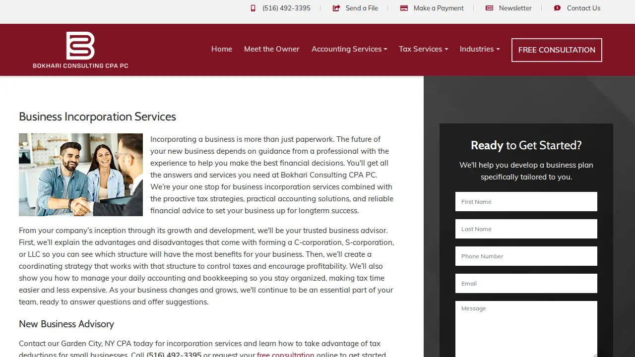 Bokhari Consulting CPA PC page