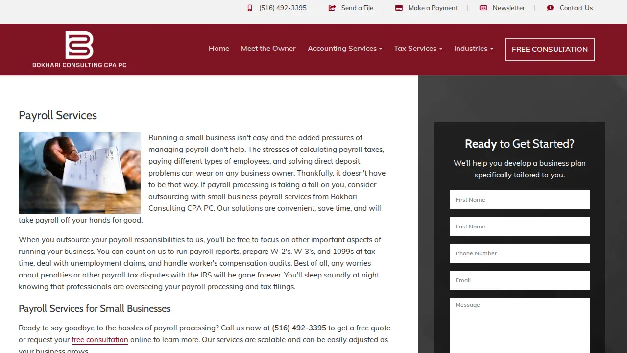 Bokhari Consulting CPA PC page