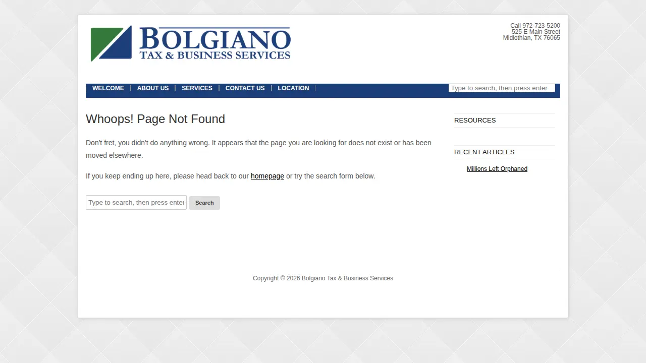 Bolgiano Tax & Business Services page