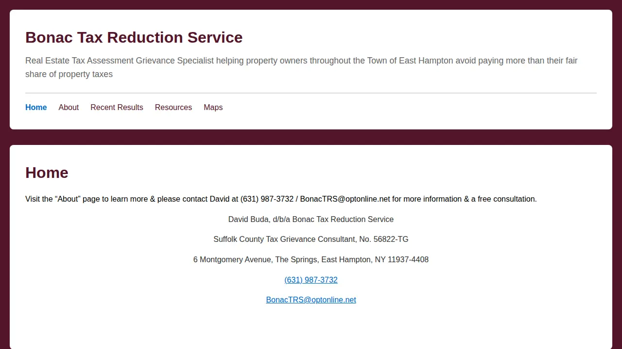 BONAC Tax Reduction Service page