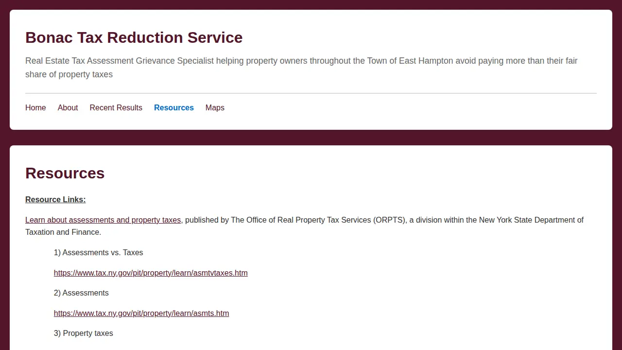 BONAC Tax Reduction Service page