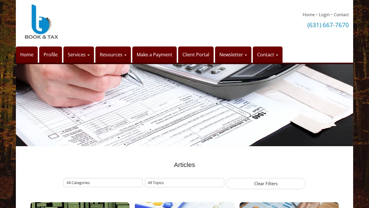 Book And Tax Inc page
