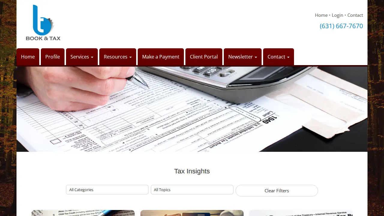 Book And Tax Inc page