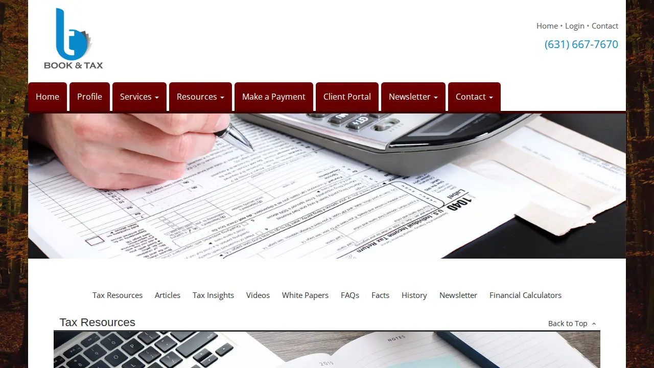 Book And Tax Inc page