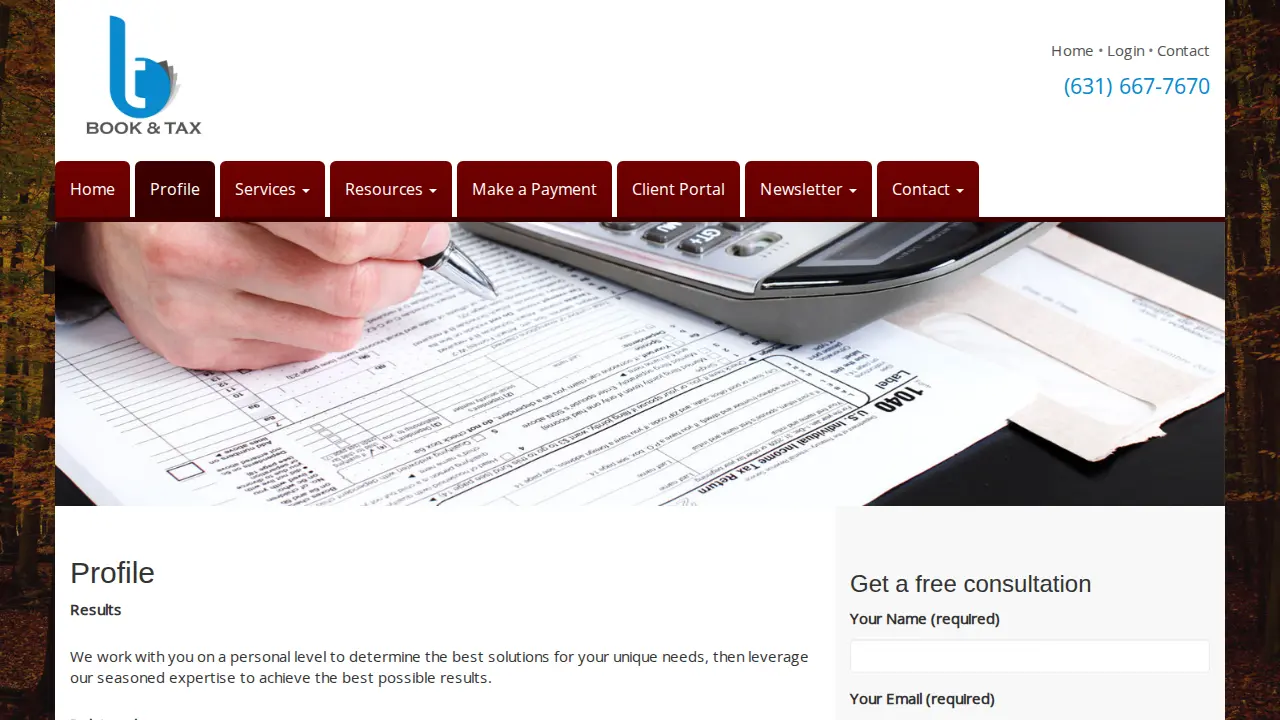 Book And Tax Inc page