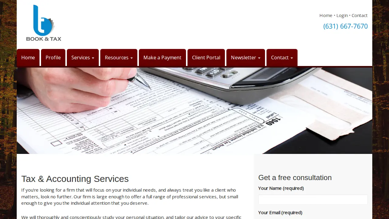 Book And Tax Inc page