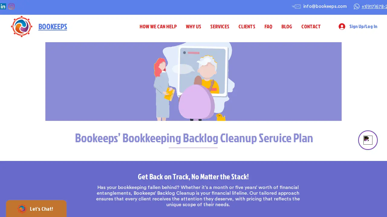 Bookeeps page