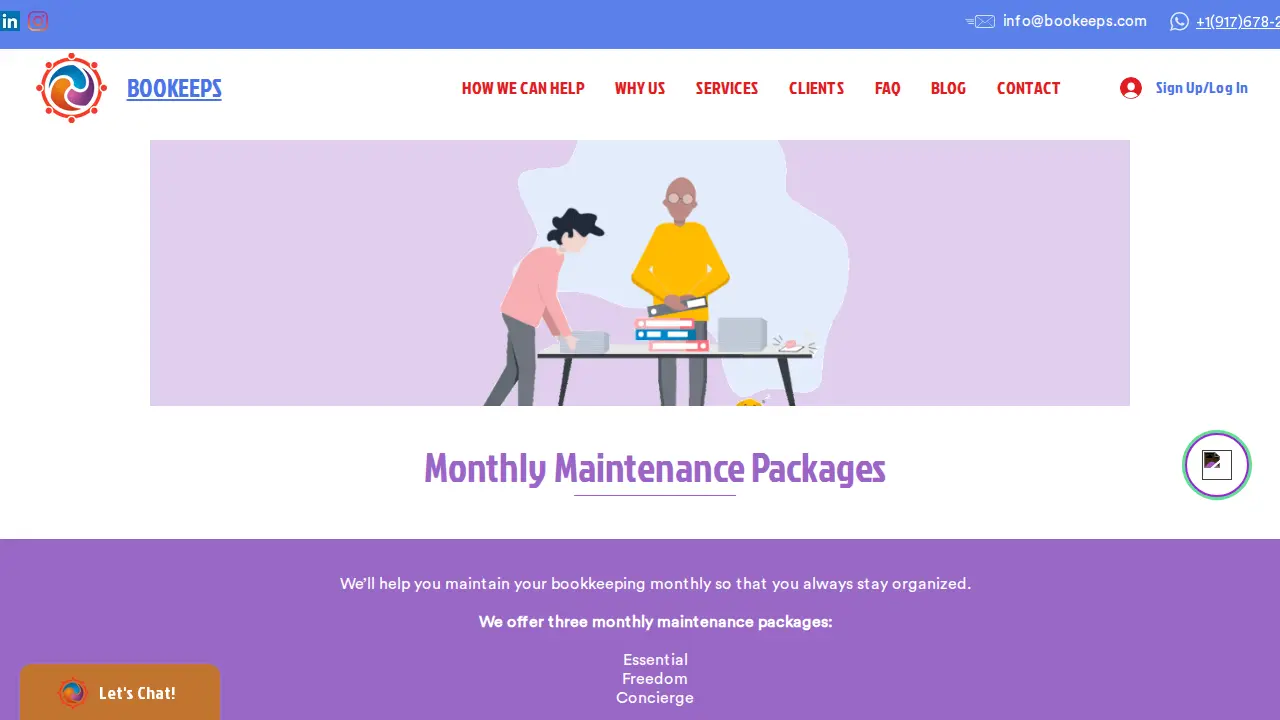 Bookeeps page