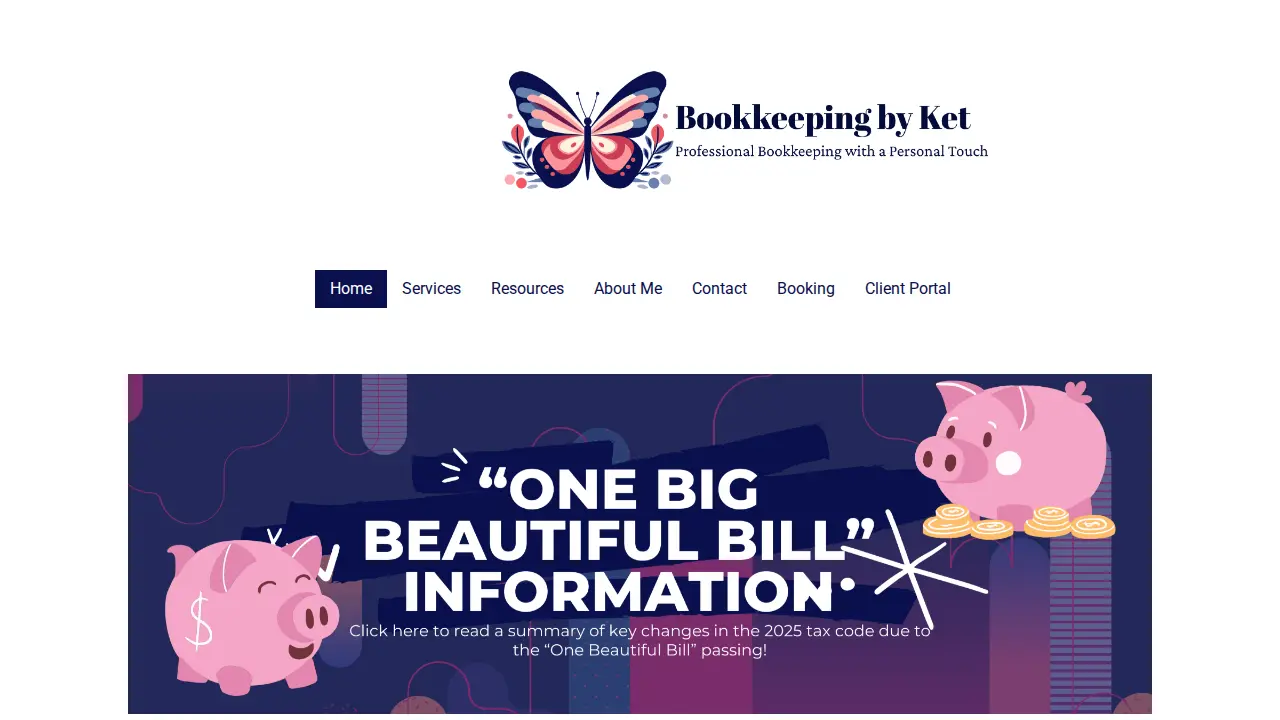 Bookkeeping by Ket website